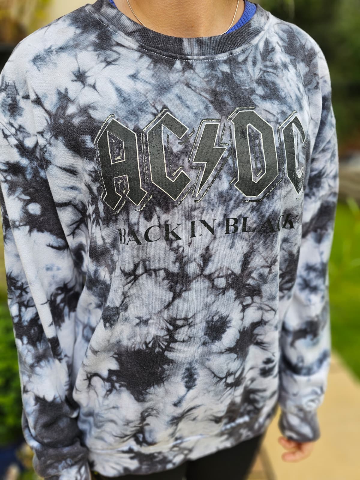 ACDC Tie Dye Big Spellout Pullover Jumper/Sweatshirt - L/Large