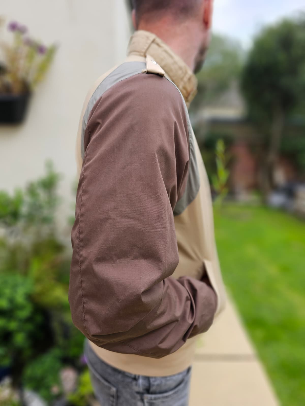 Vintage 1980's/1990's Members Only Smart Casual Bomber Jacket Beige/Brown - L/Large