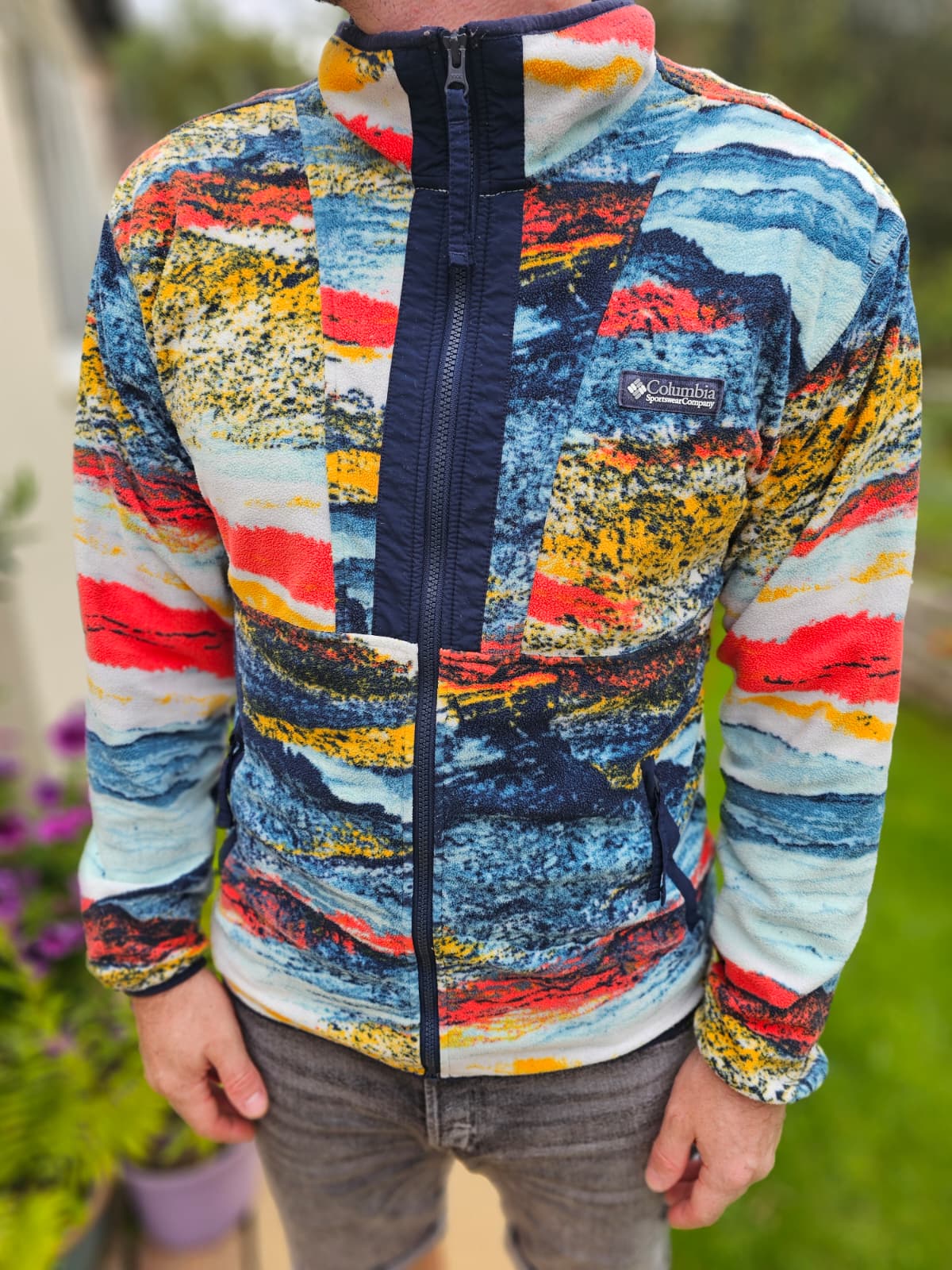 Columbia Mens Full Zip Lightweight Backbowl Fleece Jacket - M/Medium
