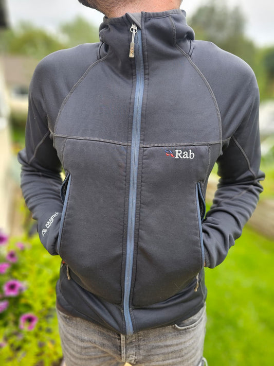 Rab Technical Polartec Windbreaker Fleece Full Zip Hoodie Wind Pro Jacket - M/Medium