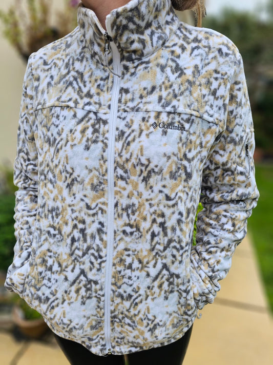 Columbia Women's Fast Trek Printed White Terrain Fleece Jacket - M/Medium/10 Hike