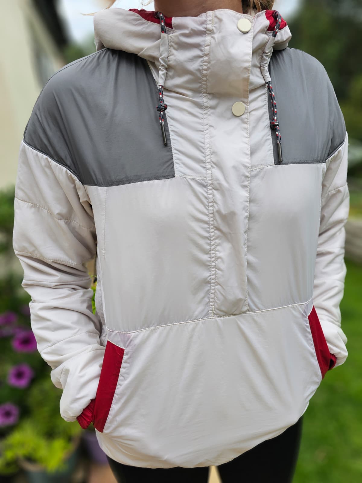 Columbia Sherpa Lined Pullover Anorak/Smock 1/2 Zip Hooded Jacket - M/Medium