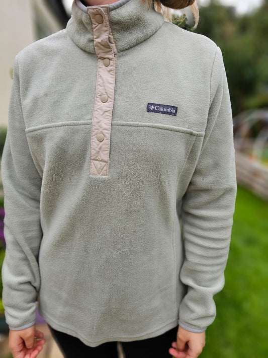 Columbia Sage Snap Button Pullover Fleece Jumper - L/Large