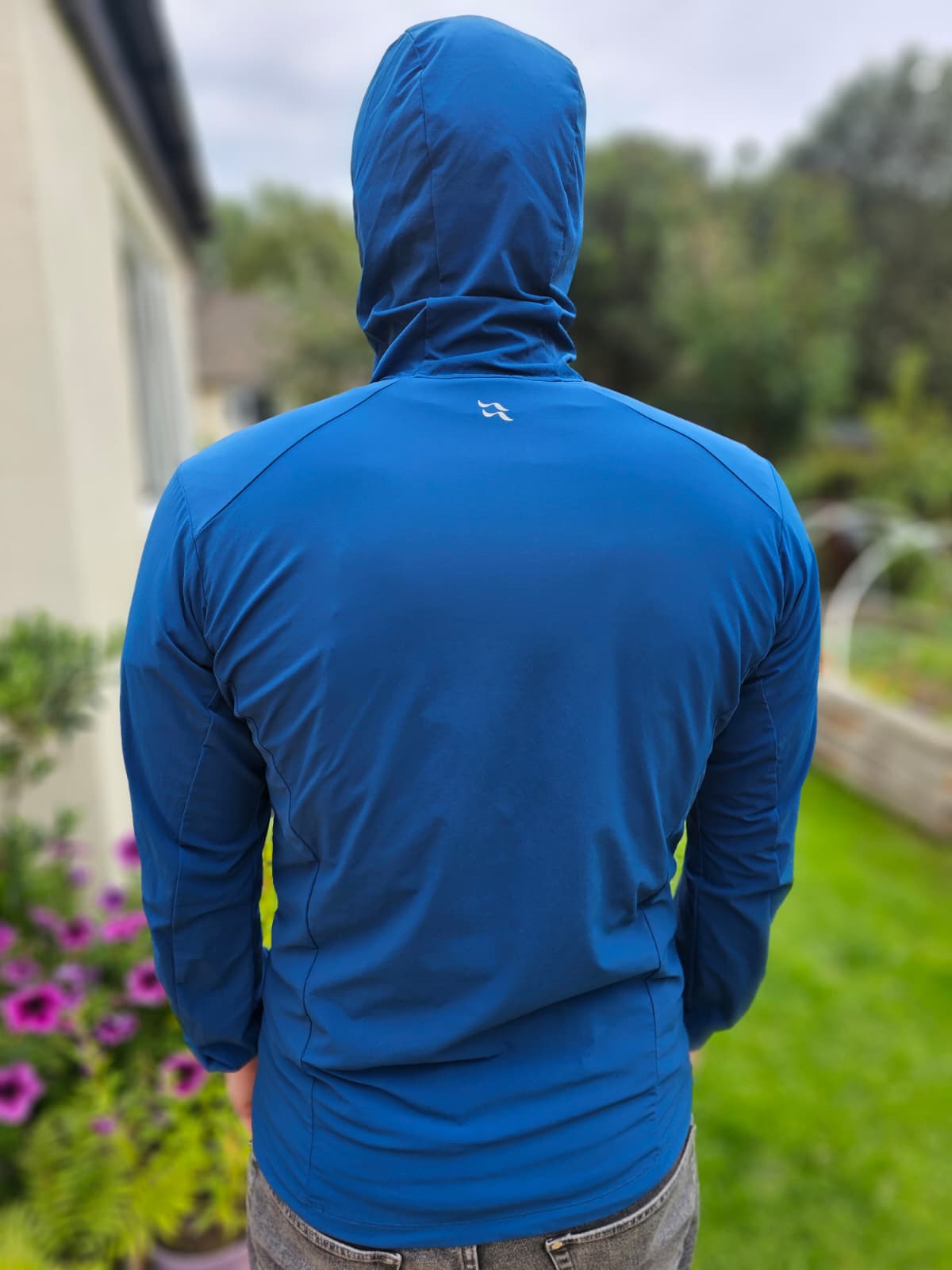 Rab Borealis Blue Soft Shell Style 1/2 Zip Hooded Climbing Pull Over - M/Medium