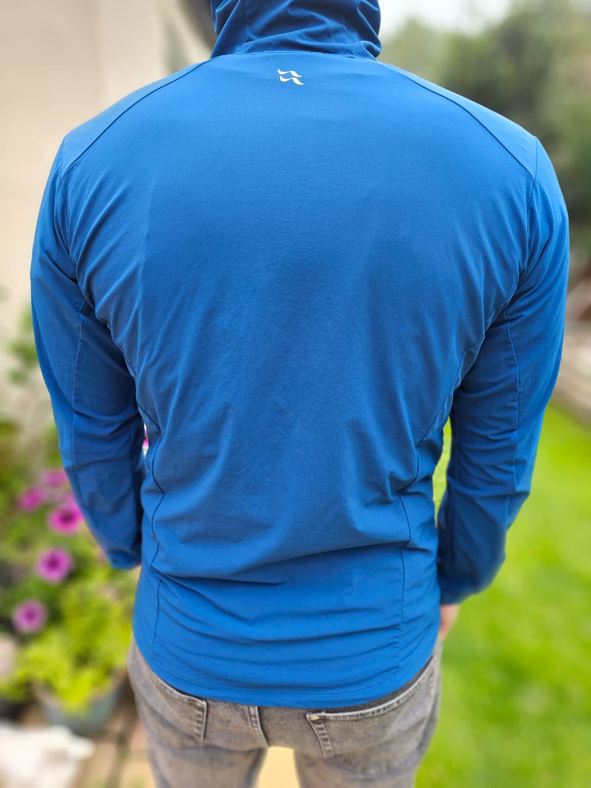 Rab Borealis Blue Soft Shell Style 1/2 Zip Hooded Climbing Pull Over - M/Medium
