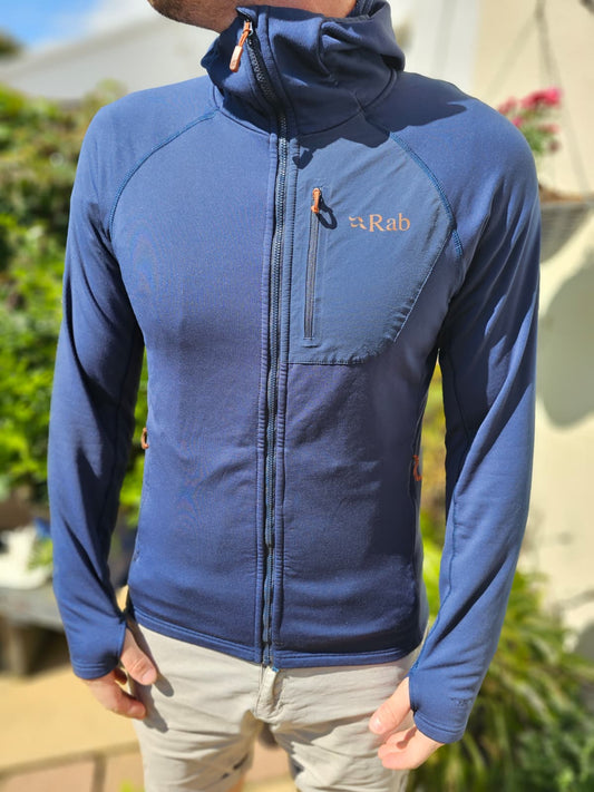 Rab Navy Superflux Hoody Navy Blue Full Zip Hooded Fleece Jacket - M/Medium
