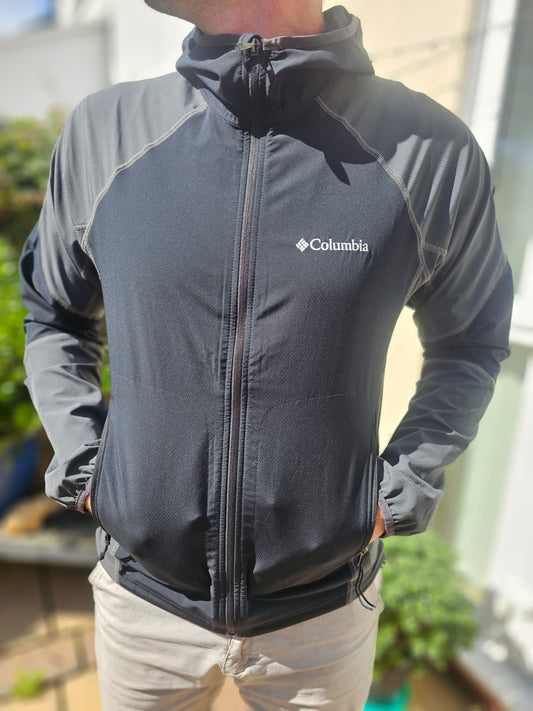 Columbia Black/Grey Full Zip Hooded Soft Shell Mid Layer Jacket Black/Grey - M/Medium