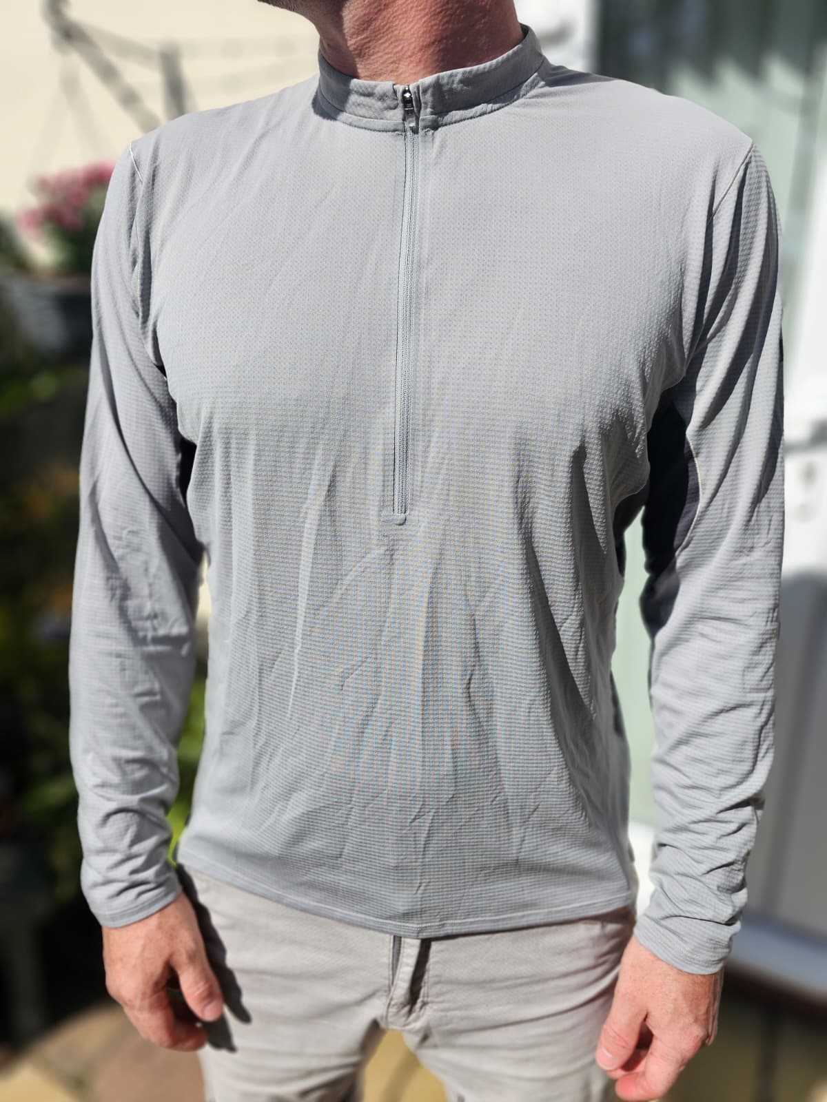 Mens Rab Grey Ultra Light Base Layer Long Sleeve 1/2 Zip T-Shirt/Top - L/Large