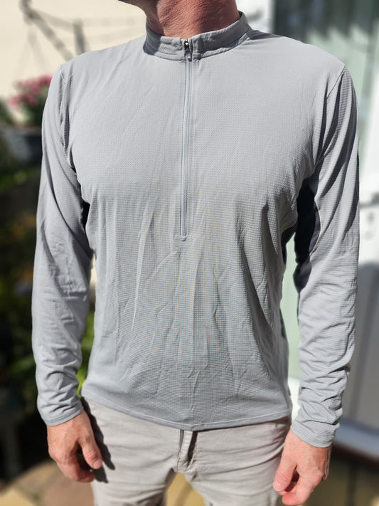 Mens Rab Grey Ultra Light Base Layer Long Sleeve 1/2 Zip T-Shirt/Top - L/Large