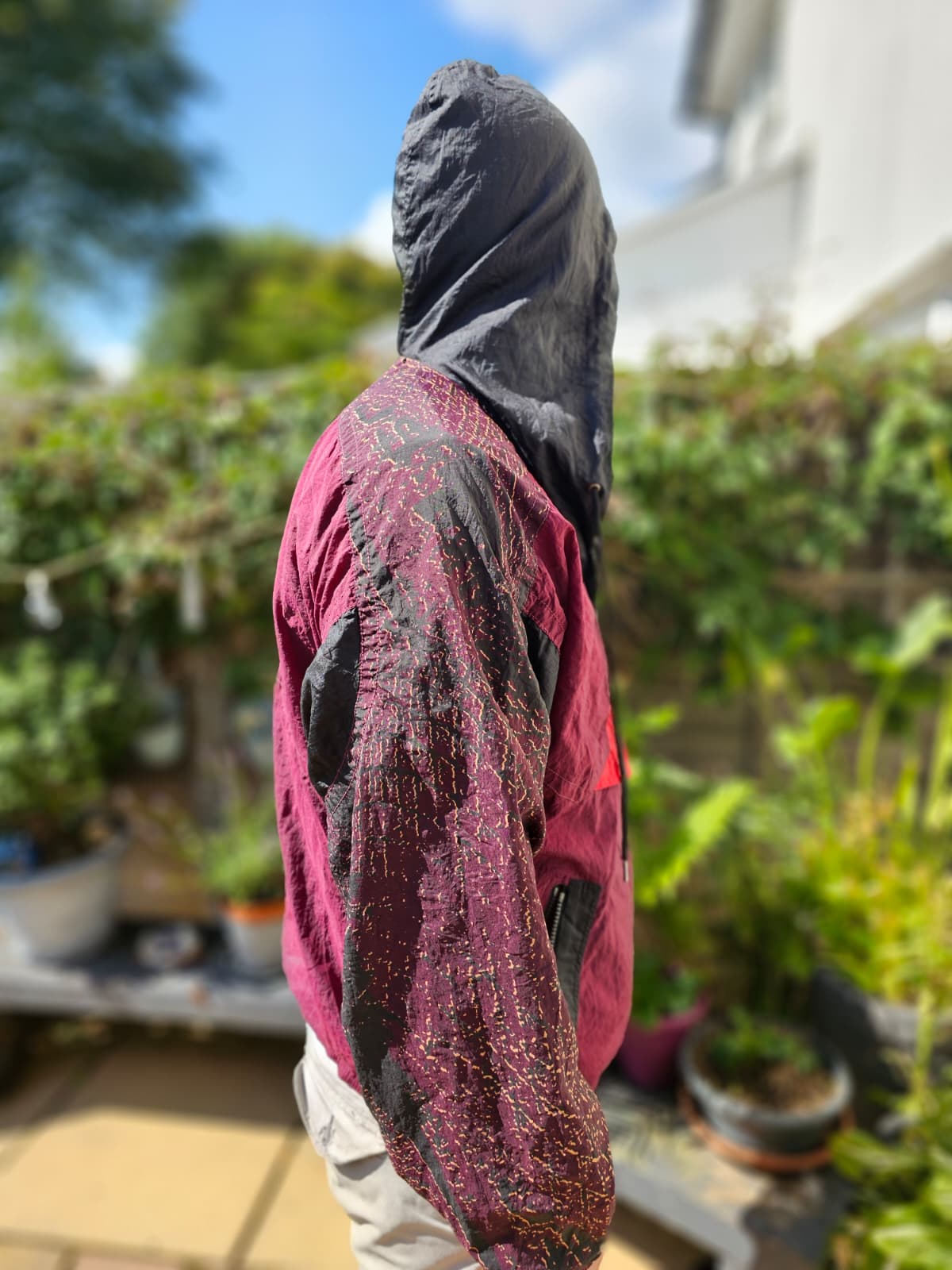 80's/90's Nike Vintage Nike Track/Windbreaker Style 1/2 Zip Hooded Jacket - L/Large