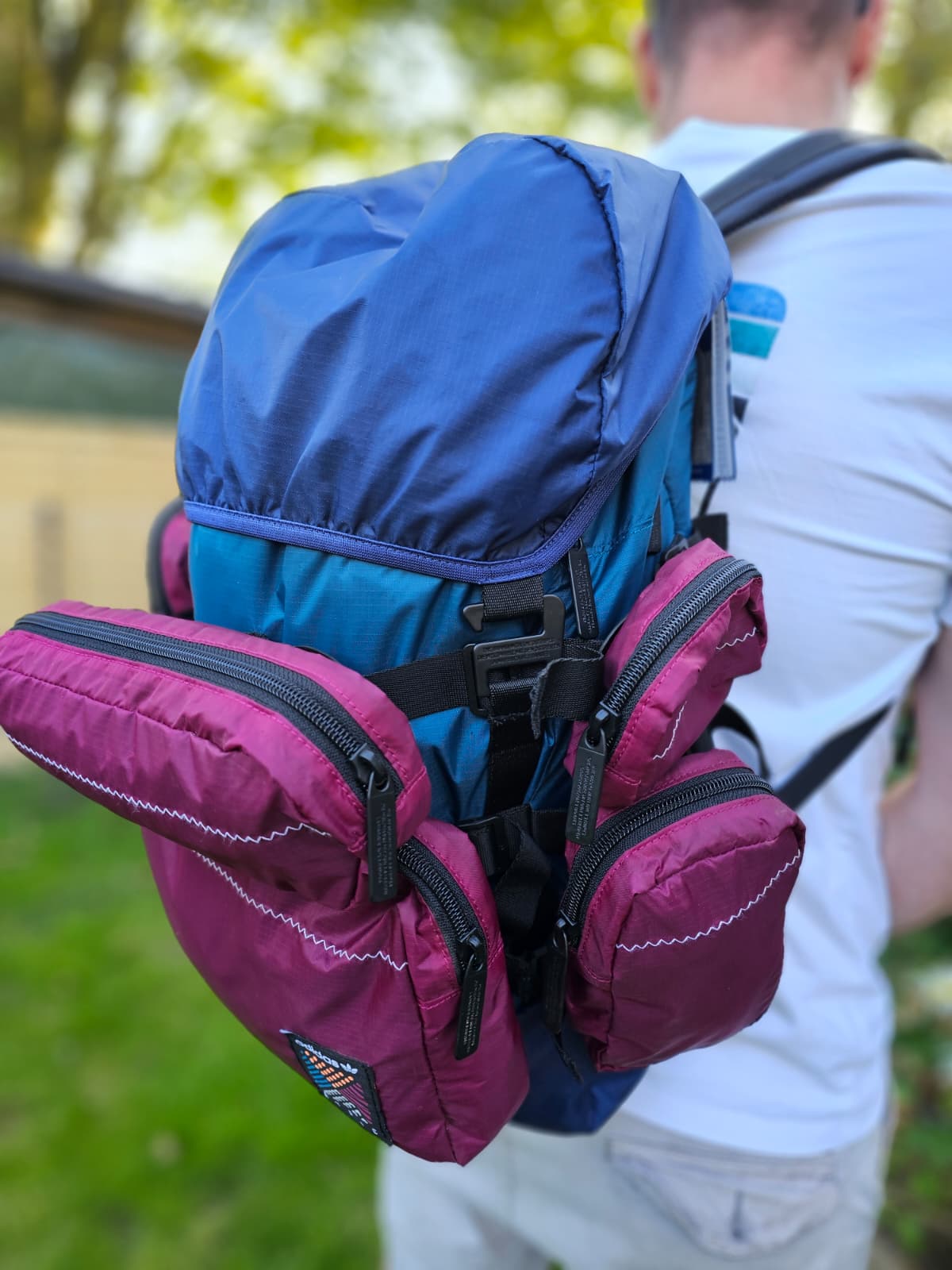 Adidas Atric Burgundy Blue Utility Style Backpack/Rucksack - Unisex - School Uni Gym PE Travel Work Hike Streetwear