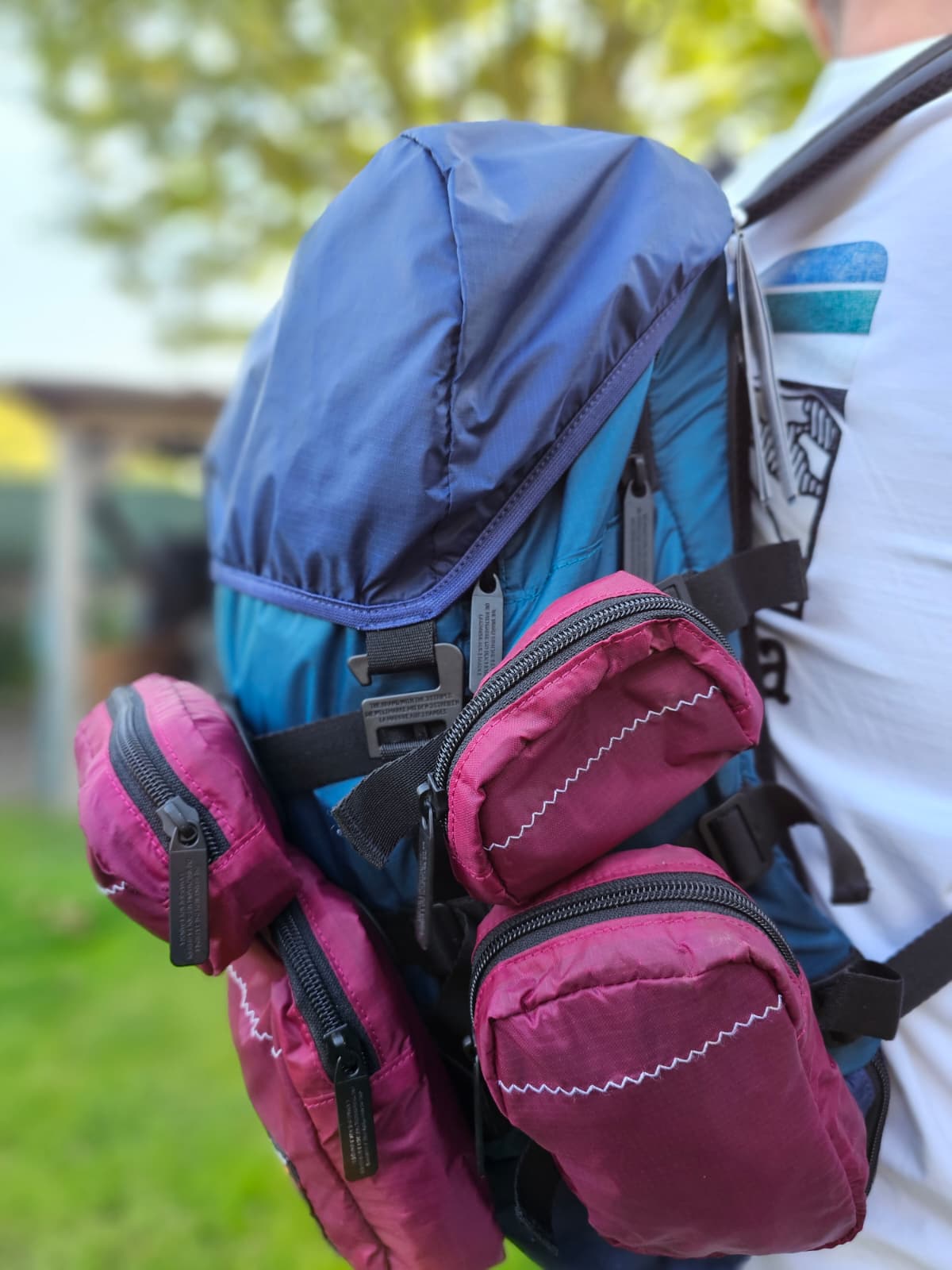 Adidas Atric Burgundy Blue Utility Style Backpack/Rucksack - Unisex - School Uni Gym PE Travel Work Hike Streetwear