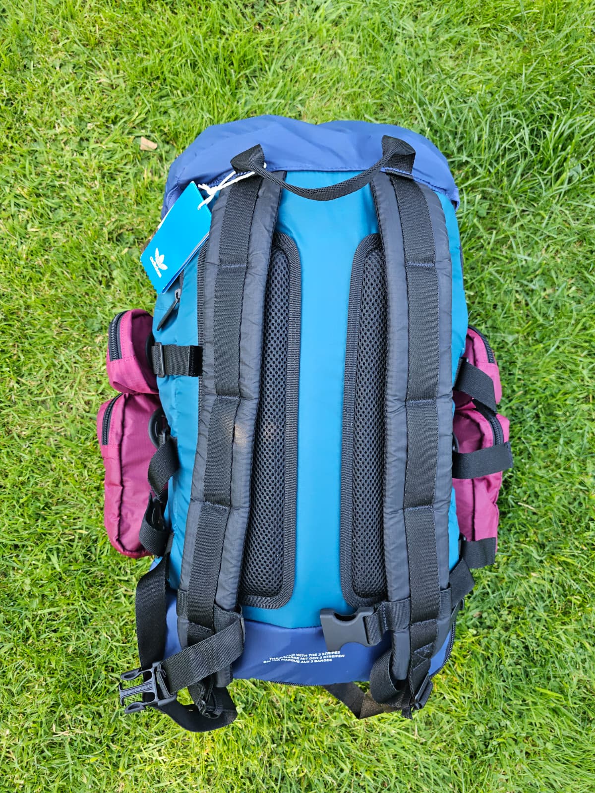 Adidas Atric Burgundy Blue Utility Style Backpack/Rucksack - Unisex - School Uni Gym PE Travel Work Hike Streetwear