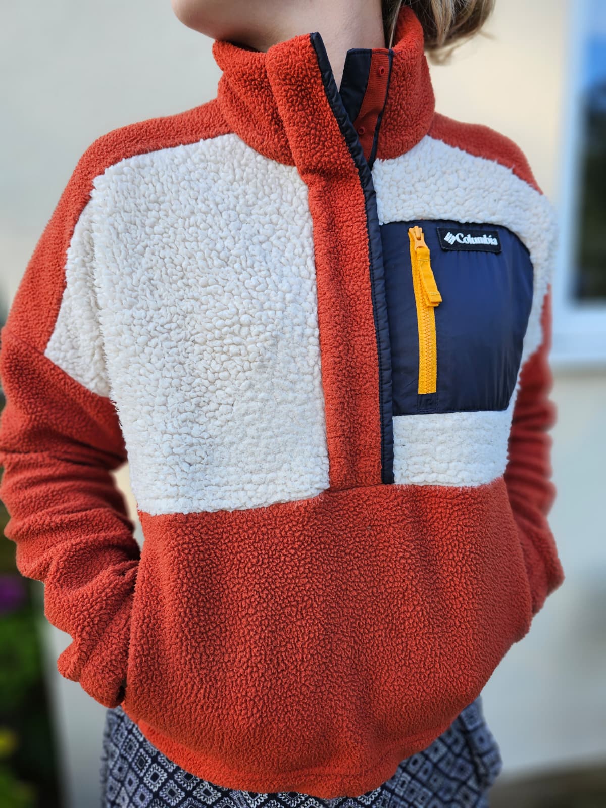 Columbia Women's Snap Button Pullover Fleece Jumper Fox Red - M/Medium