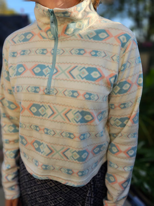 Berghaus Cropped Dean Street Aztec Print 1/2 Zip Fleece Jumper - M/Medium