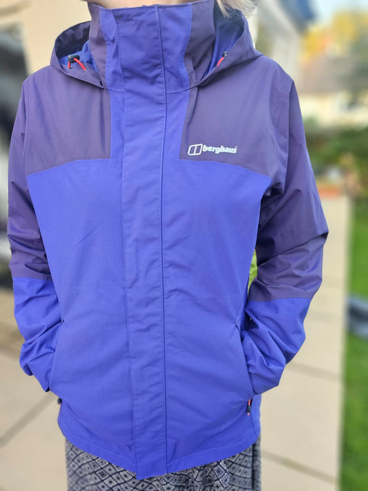 Berghaus Hydroshell Full Zip Hooded Waterproof Coat/Jacket - UK 12