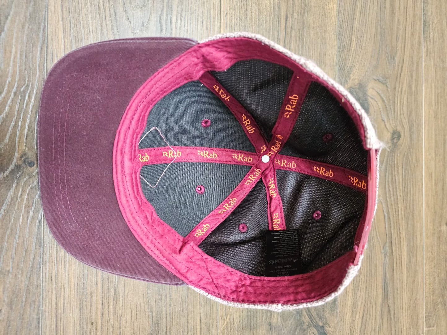 Rab Down Equipment Snapback Cap/Hat - One Size/Adjustable Burgundy/Grey