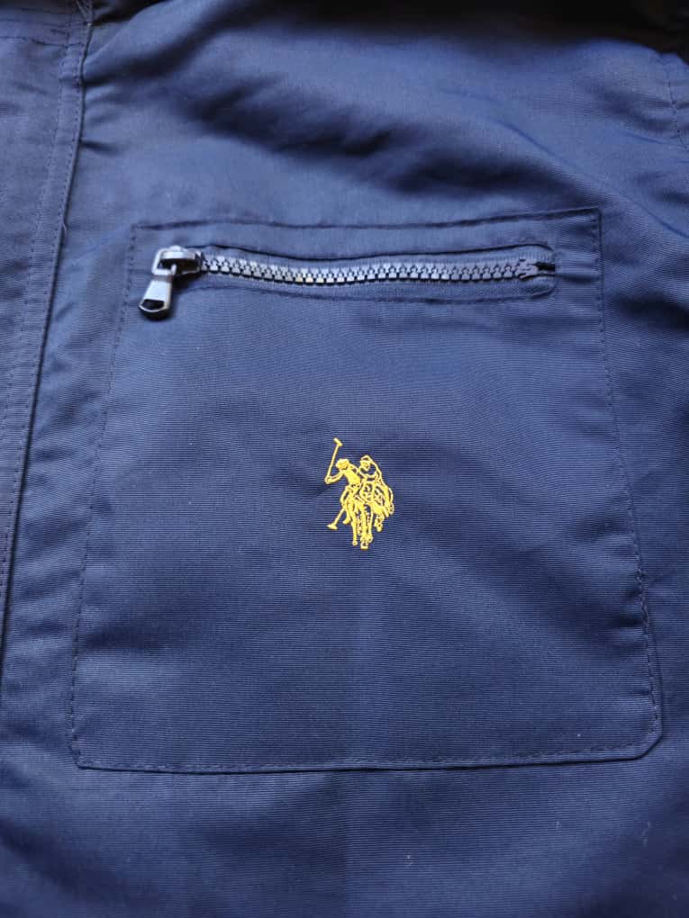 Mens US Polo Assn. Association Full Zip Navy/Yellow Hooded Smart Casual Jacket - L/Large