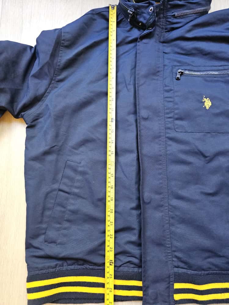 Mens US Polo Assn. Association Full Zip Navy/Yellow Hooded Smart Casual Jacket - L/Large