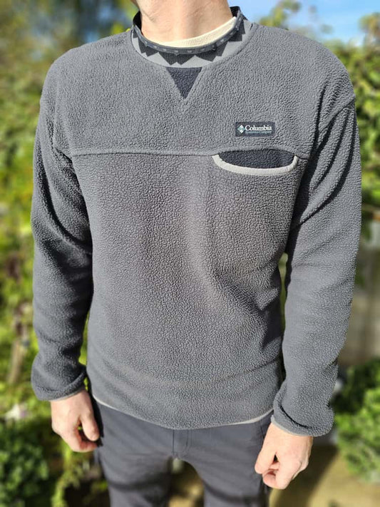 Columbia Grey Aztec Pullover Fleece Jumper/Sweatshirt - M/Medium