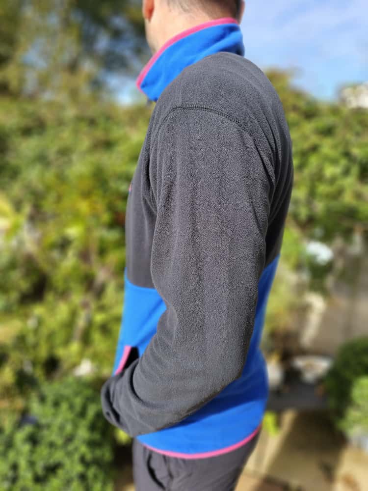 Columbia Backbowl Black/Blue/Pink Full Zip Fleece Jacket W. Retro Vibes - L/Large