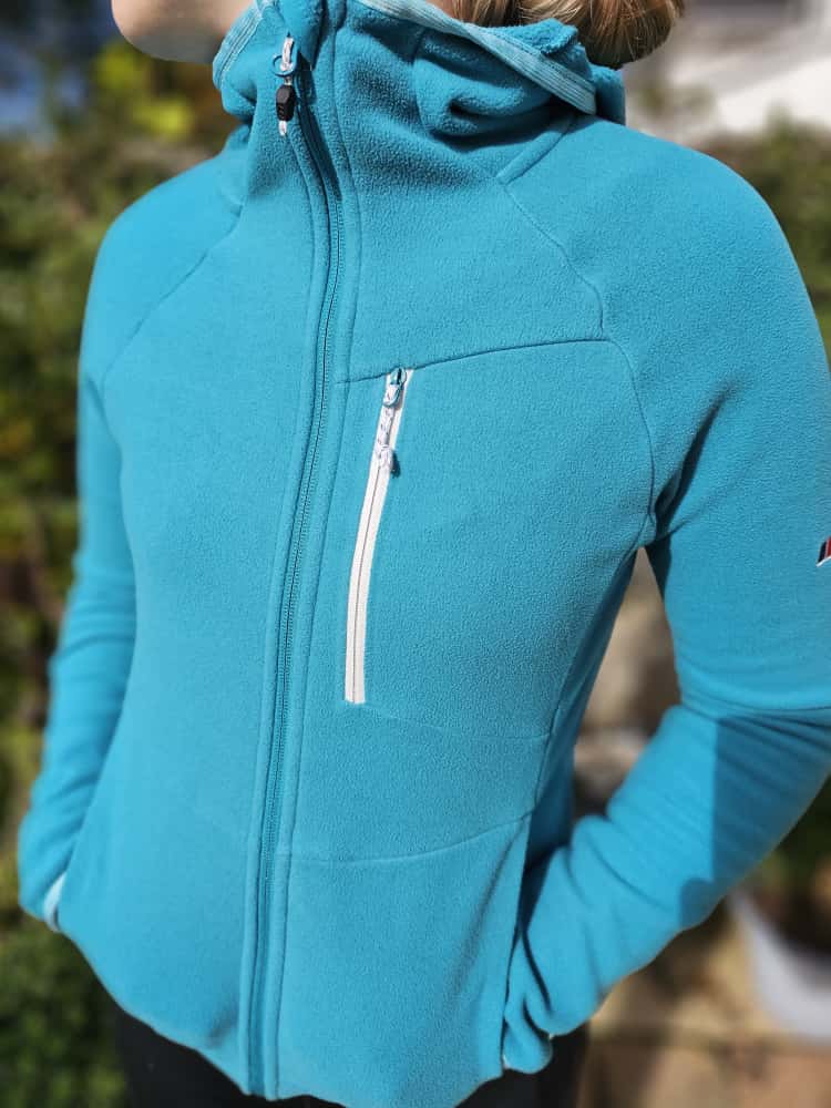 Berghaus Technical Turquoise Hooded Fleece Full Zip Jacket - UK 10