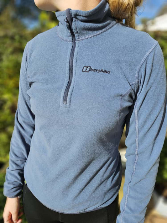 Berghaus Polartec Blue/Grey Womens Fleece Pullover 1/4 Zip Fleece Jumper - 10/M/Medium