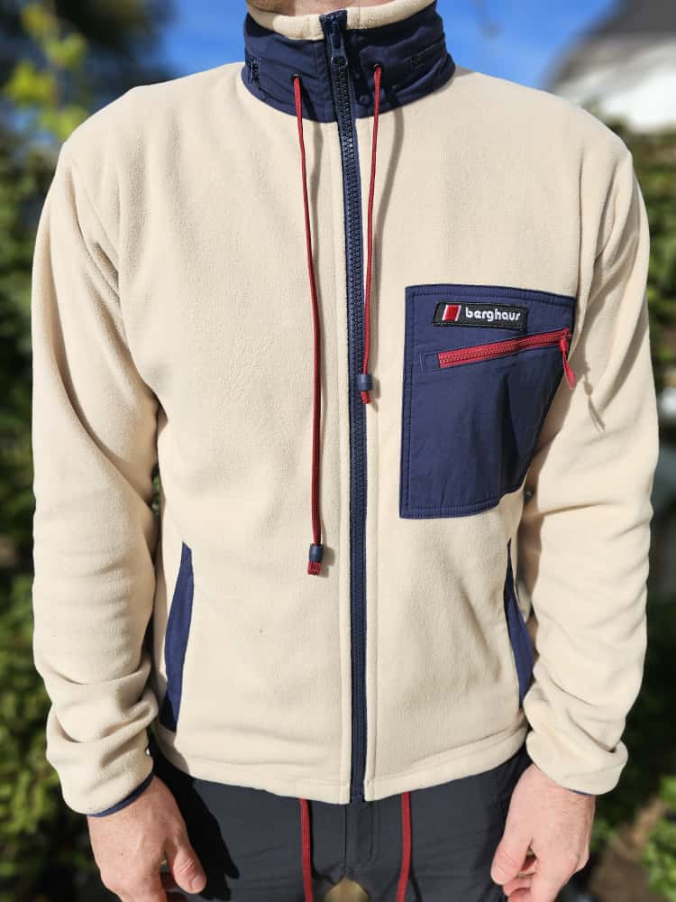Berghaus Unisex Ascent 91 Cream/Navy Full Zip Hooded Fleece Jacket - M/Medium