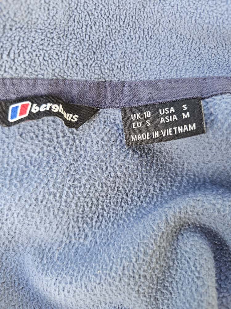 Berghaus Polartec Blue/Grey Womens Fleece Pullover 1/4 Zip Fleece Jumper - 10/M/Medium