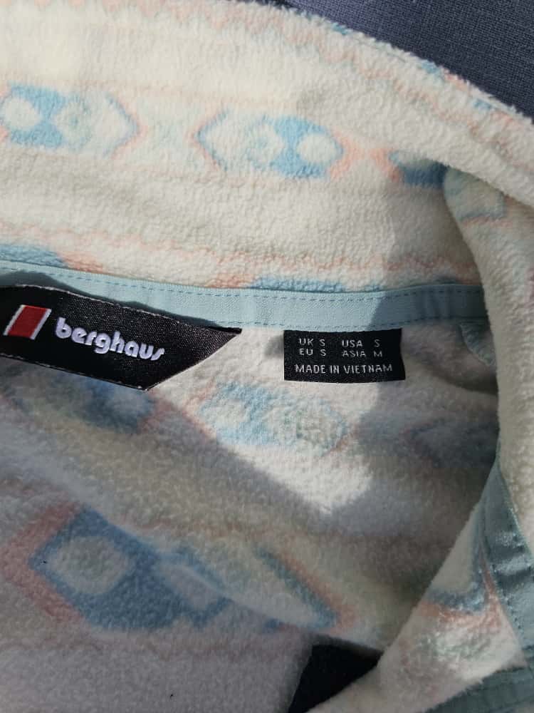 Berghaus Unisex Dean Street Pastel Aztec 1/2 Pullover Lightweight Fleece Jumper - S/Small M/Medium 8/10