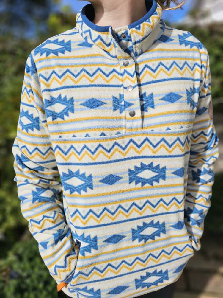 Womens Passenger Pullover Snap Button Aztec/Geo Fleece Jumper - M/Medium/10