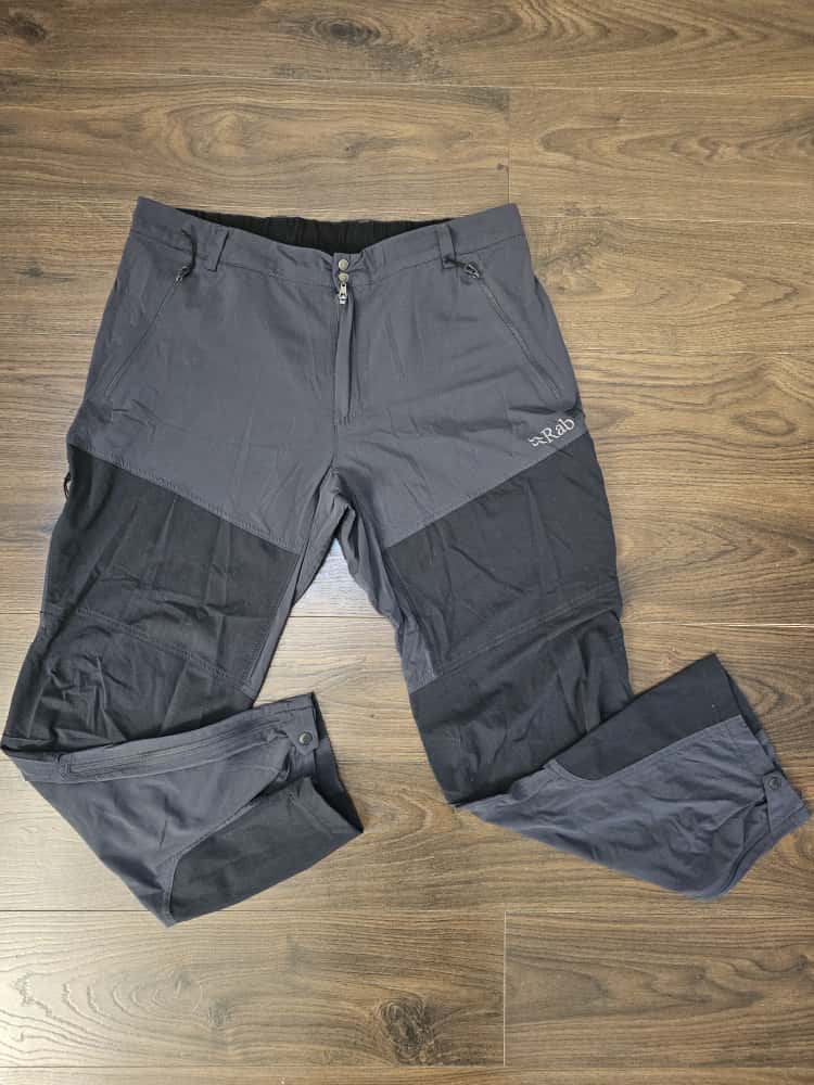 Rab Mens Matrix Grey Black Magma Light Hiking/Walking Activewear Trousers - 36/30