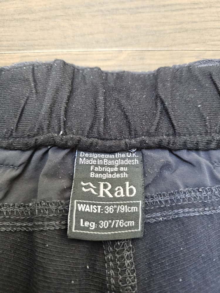 Rab Mens Matrix Grey Black Magma Light Hiking/Walking Activewear Trousers - 36/30