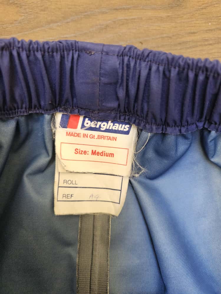 Berghaus Unisex Vintage 90's Gore-Tex Navy Blue Waterproof Overtrousers - M/Medium