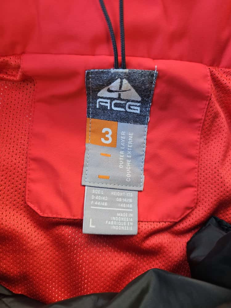 Nike ACG Red/Blue Full Zip 3 Layer Technical Hooded Ski/Snowboard Jacket - L/Large