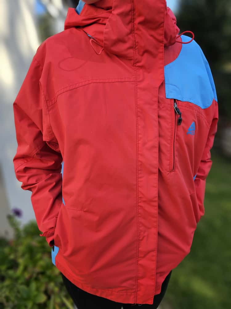 Nike ACG Red/Blue Full Zip 3 Layer Technical Hooded Ski/Snowboard Jacket - L/Large