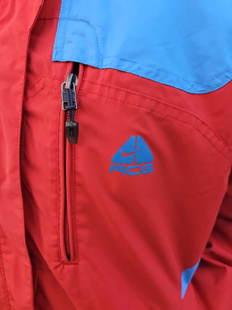 Nike ACG Red/Blue Full Zip 3 Layer Technical Hooded Ski/Snowboard Jacket - L/Large