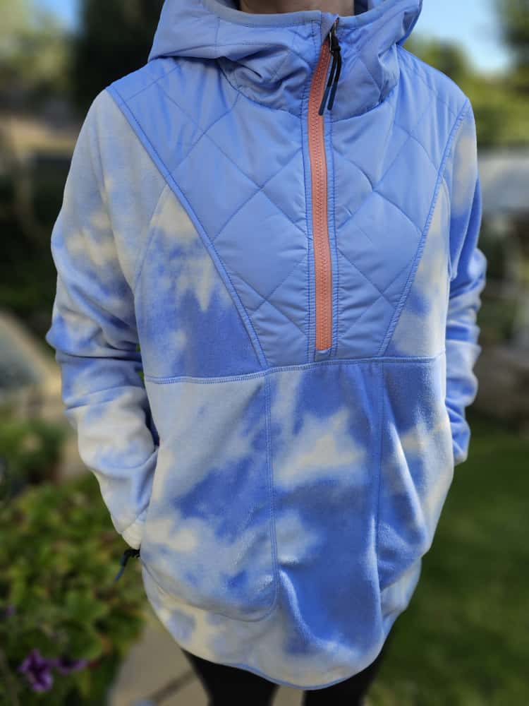 Super Cosy Passenger Light Blue 1/2 Zip Hooded Pullover Fleece Jumper - M/Medium