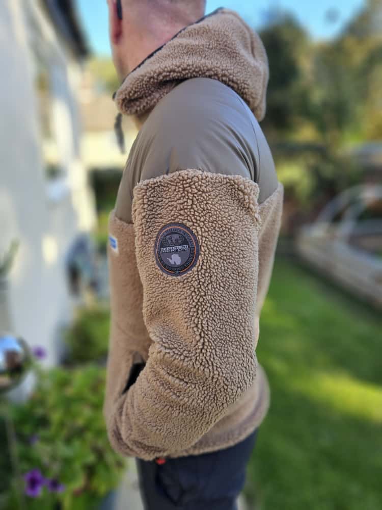 Napapijri Brown/Beige T-Haltia FZH Portabel Full Zip Borg/Sherpa Hooded Fleece Jacket - S/Small M/Medium