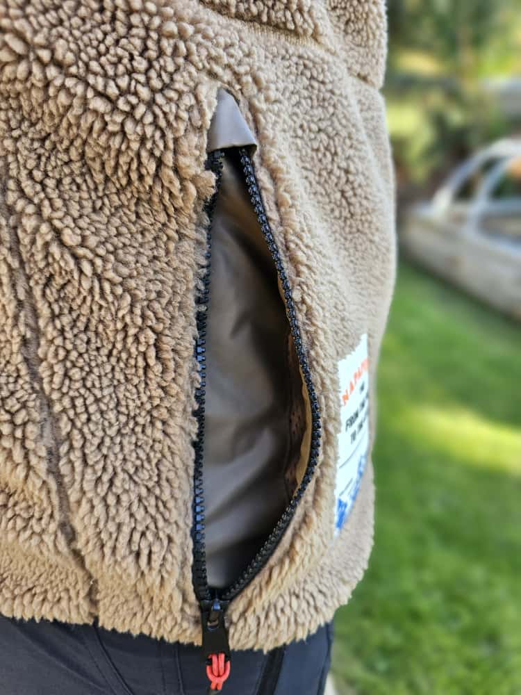 Napapijri Brown/Beige T-Haltia FZH Portabel Full Zip Borg/Sherpa Hooded Fleece Jacket - S/Small M/Medium