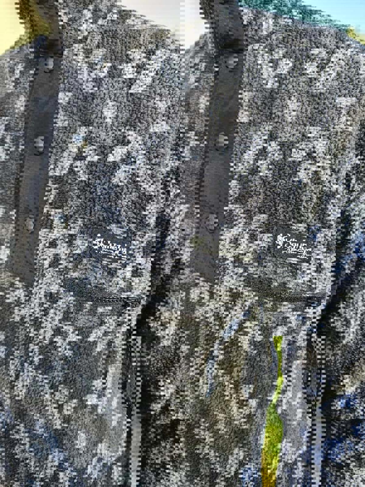 Columbia Aztec Black/Grey Abstract Pullover Snap Fleece Jumper - M/Medium