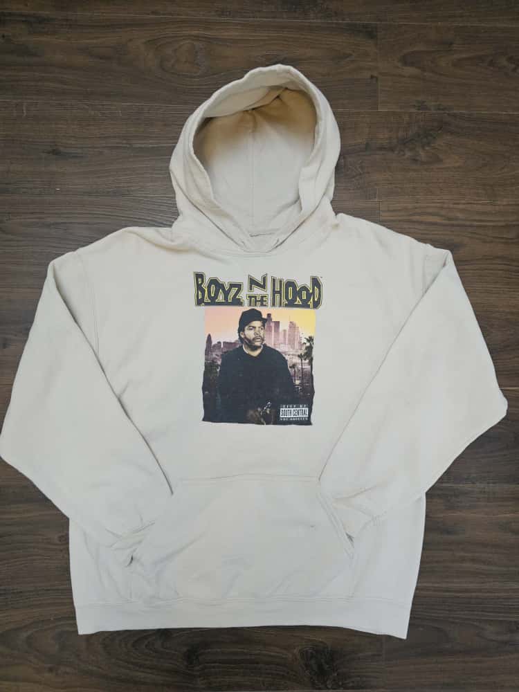 Boyz N The Hood Beige Pullover Hoodie-  Unisex - L/Large Rap Hip Hop Streetwear