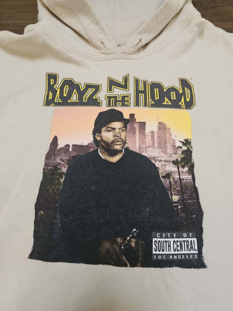 Boyz N The Hood Beige Pullover Hoodie-  Unisex - L/Large Rap Hip Hop Streetwear