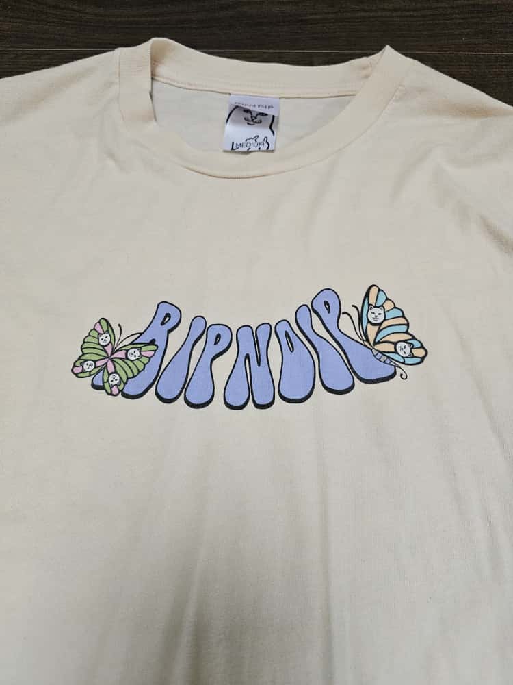 Awesome RipnDip 'Must Be Nice' Alien Butterfly Trippy Print Long Sleeve T-Shirt/Top - M/Medium