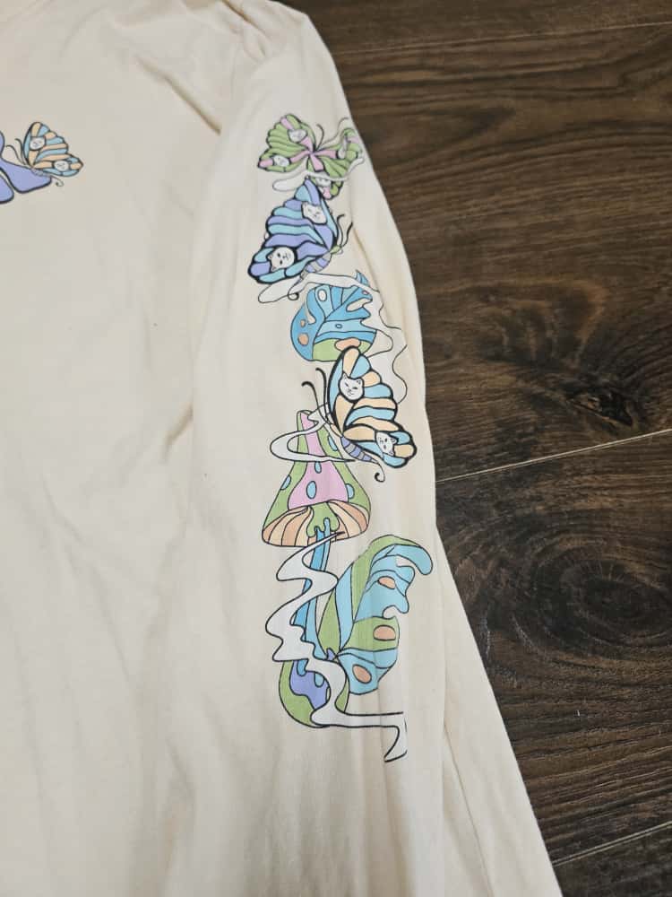 Awesome RipnDip 'Must Be Nice' Alien Butterfly Trippy Print Long Sleeve T-Shirt/Top - M/Medium