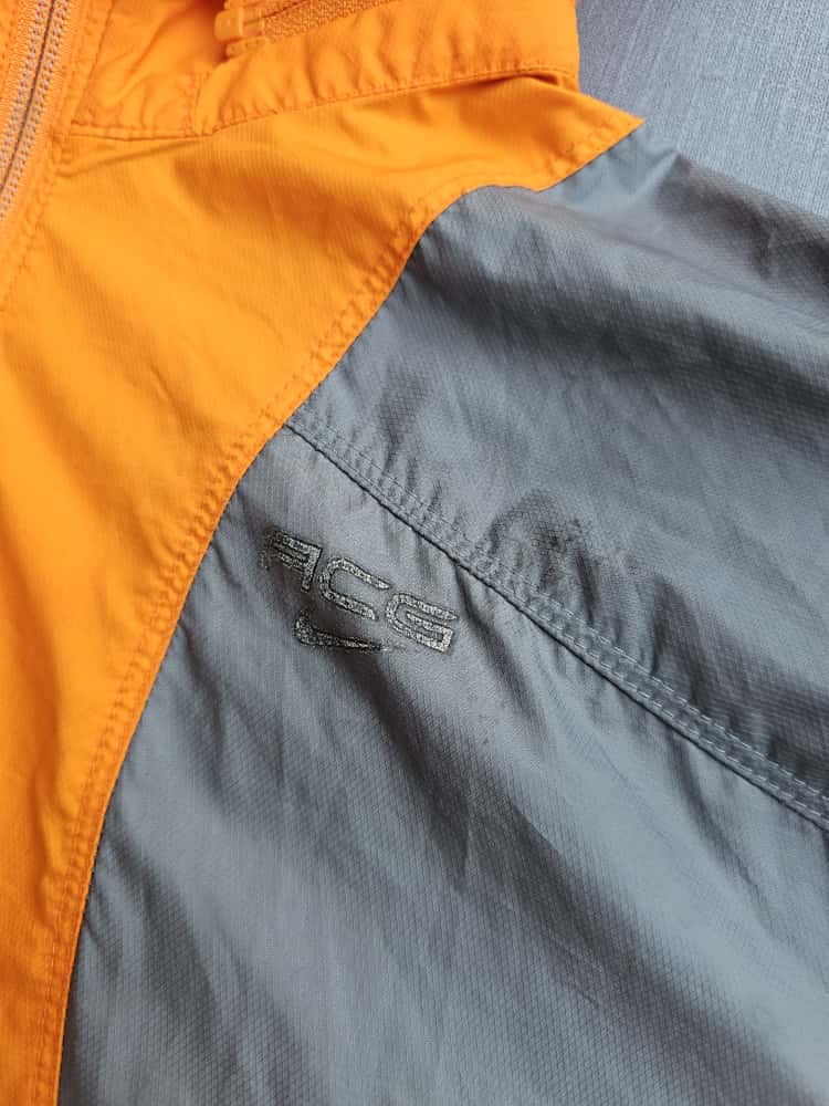 Nike ACG Clima-Fit Y2K Vintage Silver Tag Windbreaker Jacket - Orange/Grey - S/Small 8/10