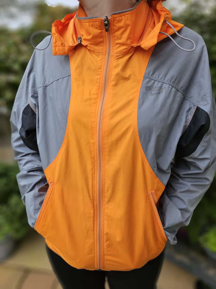 Nike ACG Clima-Fit Y2K Vintage Silver Tag Windbreaker Jacket - Orange/Grey - S/Small 8/10