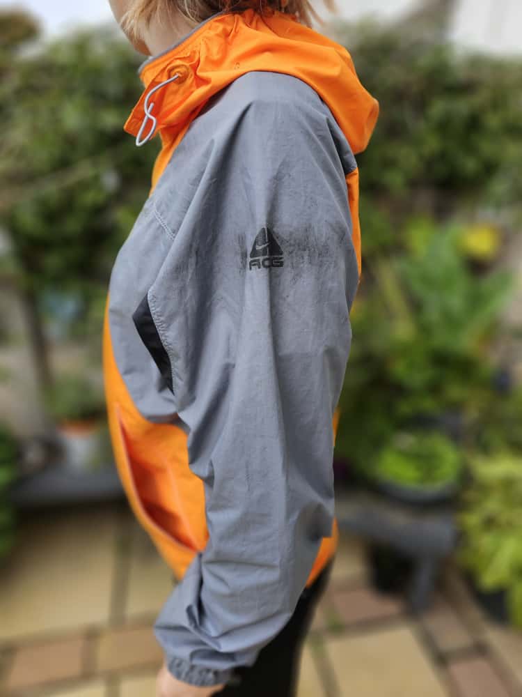 Nike ACG Clima-Fit Y2K Vintage Silver Tag Windbreaker Jacket - Orange/Grey - S/Small 8/10