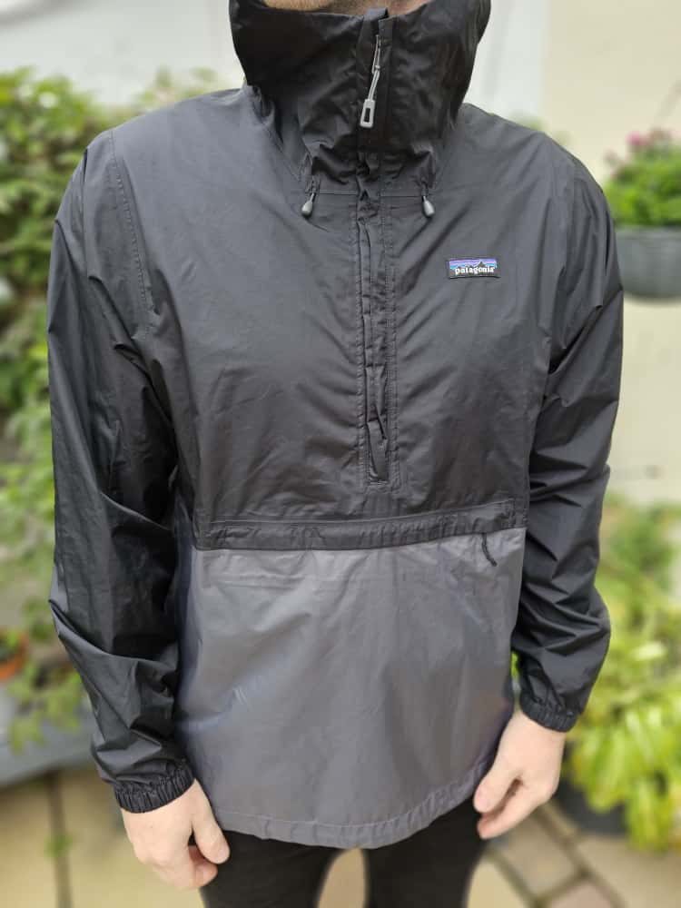 Patagonia H2NO Black/Grey Hooded Torrent Shell Pullover Waterproof Wind Proof Anorak/Jacket/Coat - L/Large