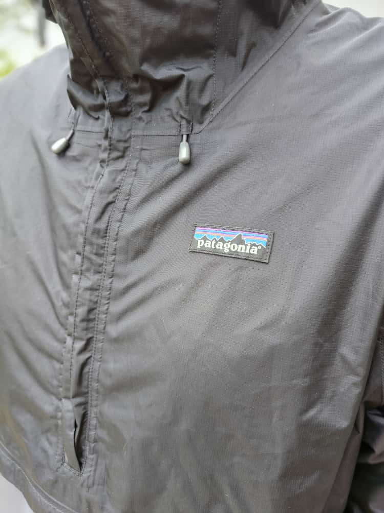 Patagonia H2NO Black/Grey Hooded Torrent Shell Pullover Waterproof Wind Proof Anorak/Jacket/Coat - L/Large